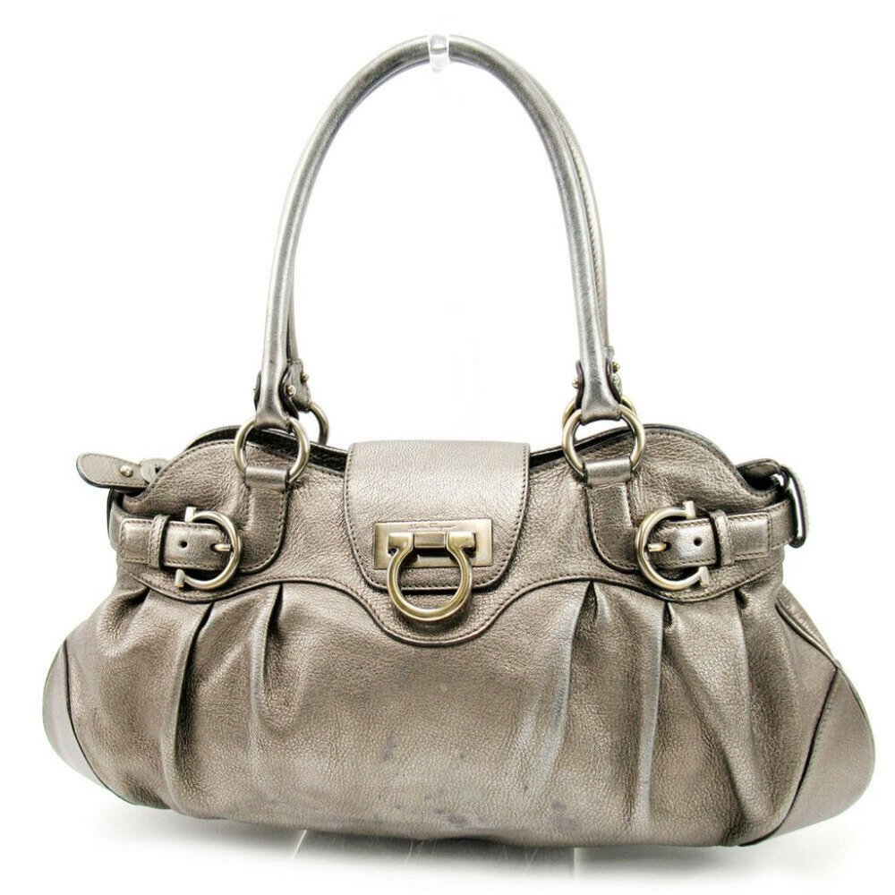 Salvatore Ferragamo Shoulder Bag Silver Women Authentic secondhand